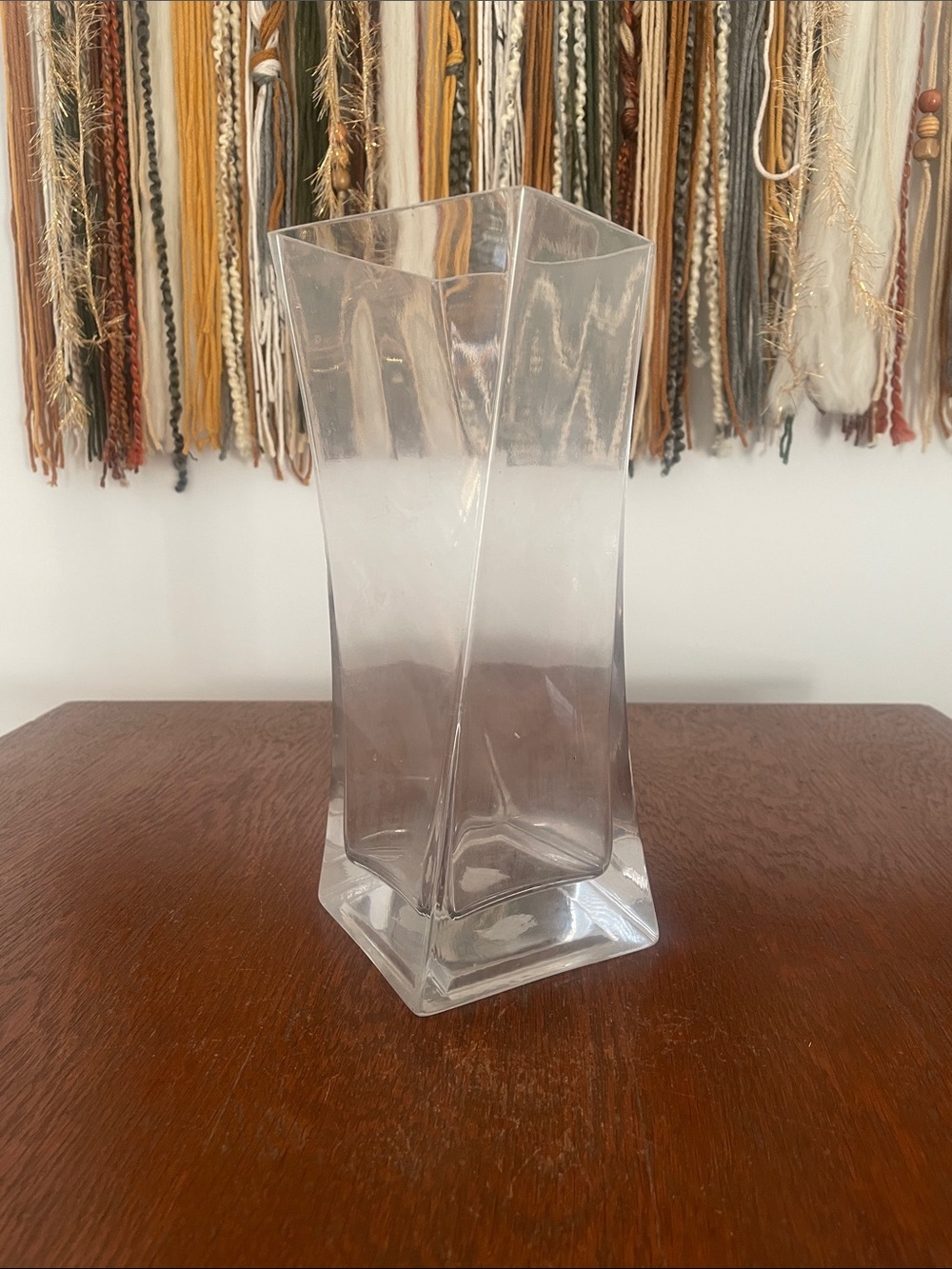 Elegant Clear Glass heavy Vase unique design
